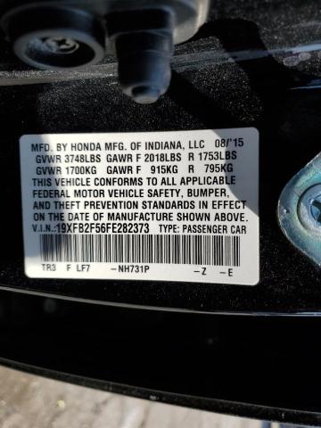 Photo 10 from auction – 2015 HONDA CIVIC LX with VIN 19XFB2F56FE282373