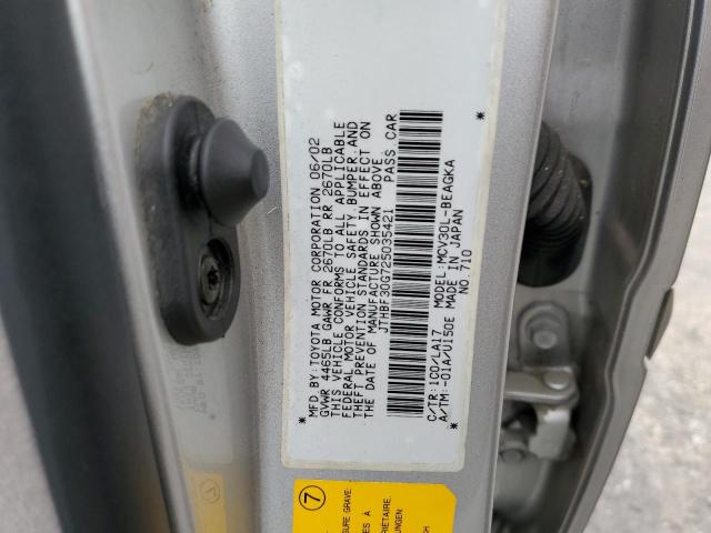 Photo 10 from auction – 2002 LEXUS ES 300 with VIN JTHBF30G725035421