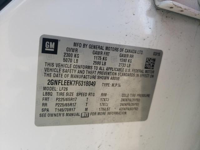 Photo 10 from auction – 2015 CHEVROLET EQUINOX LS with VIN 2GNFLEEK7F6318049
