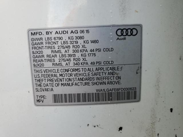 Photo 10 from auction – 2015 AUDI Q7 PREMIUM with VIN WA1LGAFE8FD030523