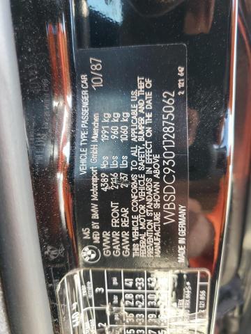 Photo 10 from auction – 1988 BMW M5 with VIN WBSDC9301J2875062