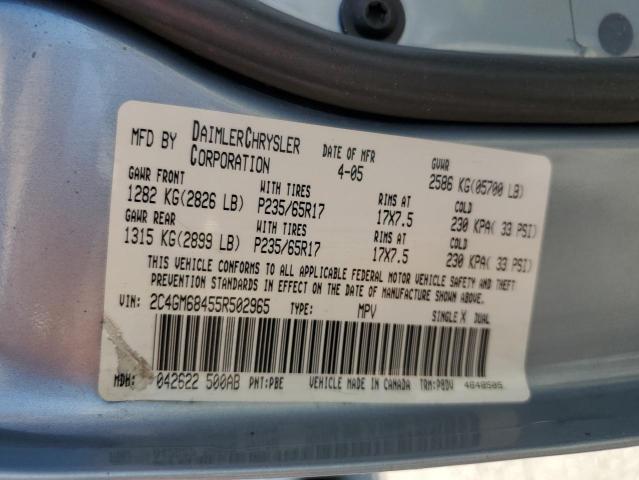 Photo 10 from auction – 2005 CHRYSLER PACIFICA T with VIN 2C4GM68455R502965