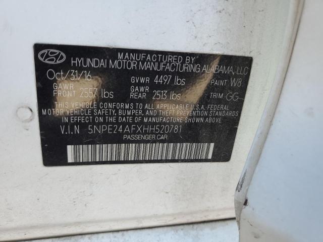 Photo 10 from auction – 2017 HYUNDAI SONATA with VIN 5NPE24AFXHH520781