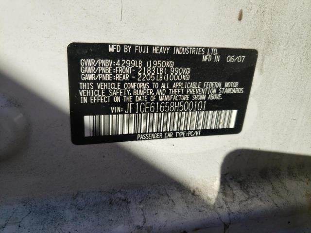 Photo 10 from auction – 2008 SUBARU IMPREZA with VIN JF1GE61658H500101