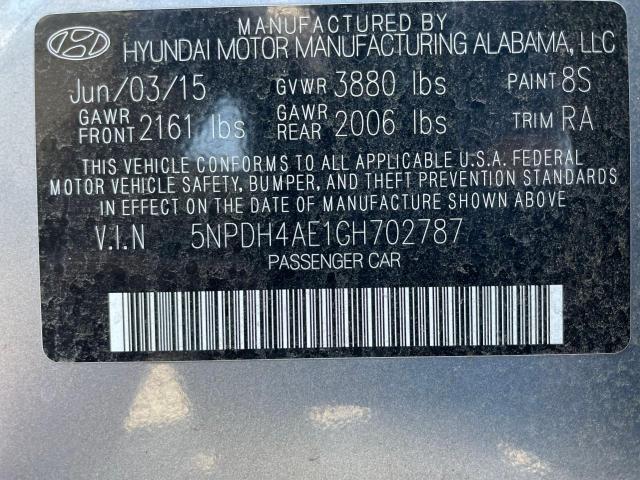 Photo 10 from auction – 2016 HYUNDAI ELANTRA SE with VIN 5NPDH4AE1GH702787