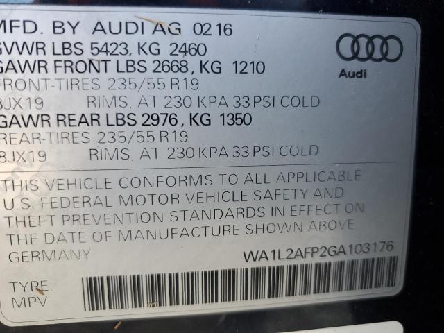 Photo 10 from auction – 2016 AUDI Q5 PREMIUM with VIN WA1L2AFP2GA103176
