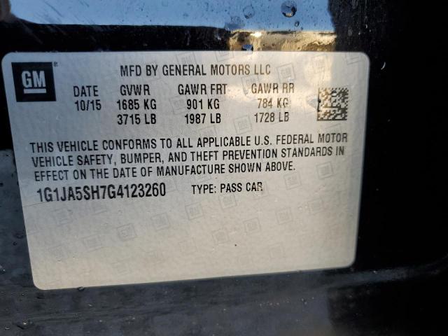 Photo 10 from auction – 2016 CHEVROLET SONIC LS with VIN 1G1JA5SH7G4123260