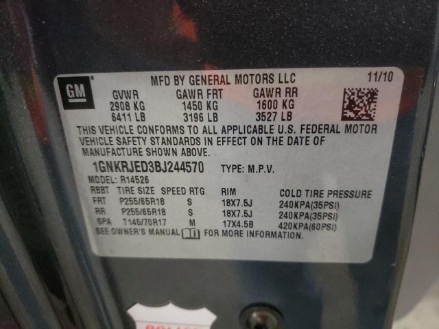 Photo 10 from auction – 2011 CHEVROLET TRAVERSE L with VIN 1GNKRJED3BJ244570