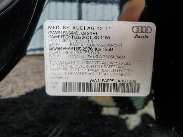 Photo 10 from auction – 2012 AUDI Q5 with VIN WA1LFAFP5CA067269