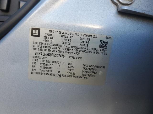 Photo 10 from auction – 2015 GMC TERRAIN SL with VIN 2GKALREK8F6347476