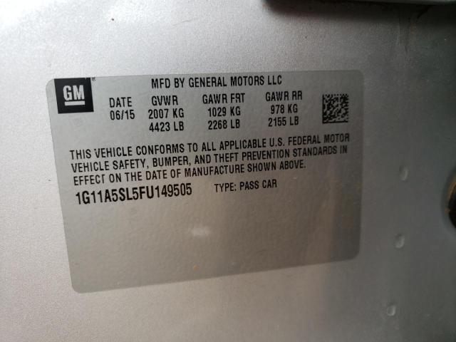 Photo 10 from auction – 2015 CHEVROLET MALIBU LS with VIN 1G11A5SL5FU149505