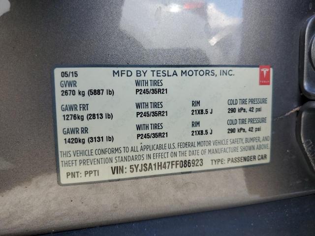 Photo 10 from auction – 2015 TESLA MODEL S P8 with VIN 5YJSA1H47FF086923