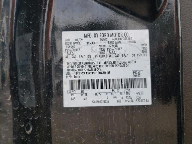 Photo 10 from auction – 2009 FORD F150 SUPER with VIN 1FTRX12819FB02915