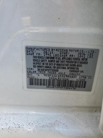 Photo 10 from auction – 2015 NISSAN SENTRA 4D with VIN 3N1AB7AP4FY326498