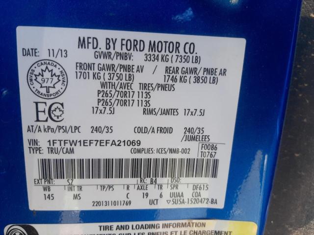 Zdjęcie 10 z aukcji – 2014 FORD F150 SUPER z VIN 1FTFW1EF7EFA21069