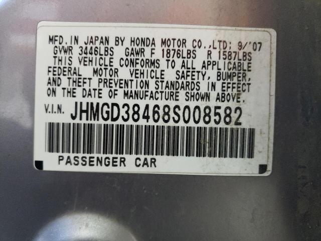 Photo 10 from auction – 2008 HONDA FIT with VIN JHMGD38468S008582