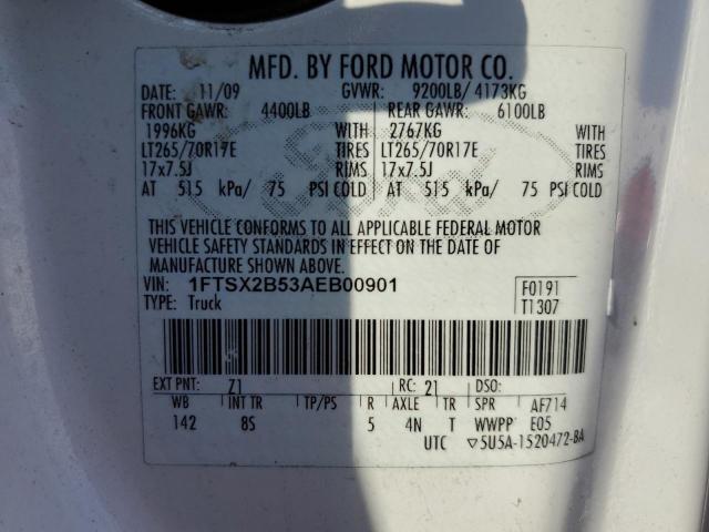 Photo 10 from auction – 2010 FORD F250 SUPER with VIN 1FTSX2B53AEB00901