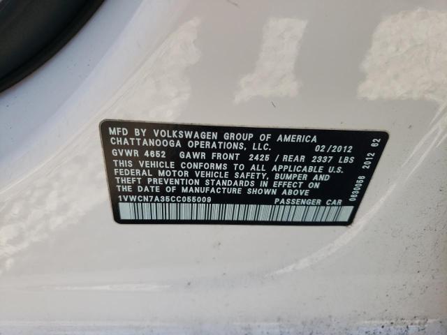 Photo 10 from auction – 2012 VOLKSWAGEN PASSAT SEL with VIN 1VWCN7A35CC055009