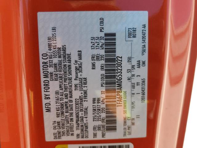 Photo 10 from auction – 2016 FORD MUSTANG with VIN 1FA6P8AM0G5323022