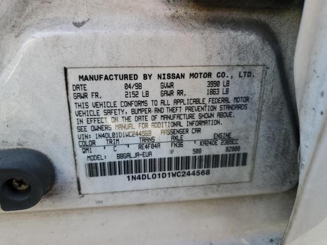 Photo 10 from auction – 1998 NISSAN ALTIMA XE with VIN 1N4DL01D1WC244568