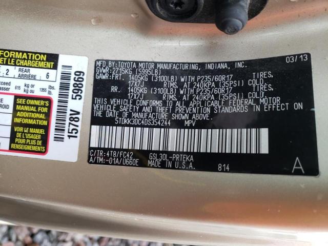 Photo 10 from auction – 2013 TOYOTA SIENNA LE with VIN 5TDKK3DC4DS354244