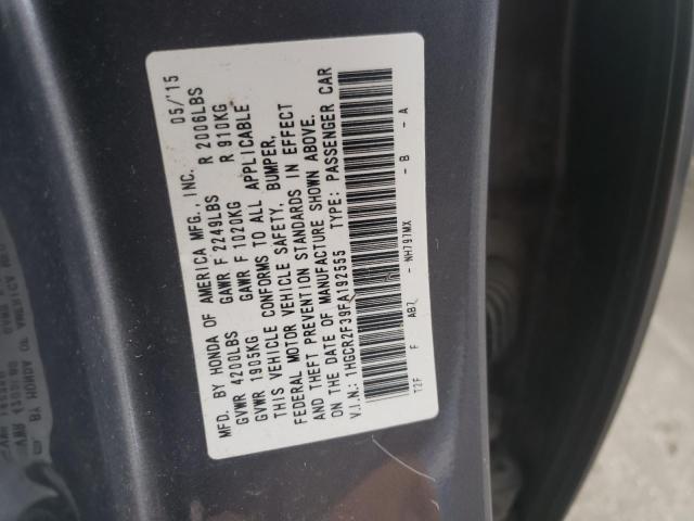 Photo 10 from auction – 2015 HONDA ACCORD LX with VIN 1HGCR2F39FA192555