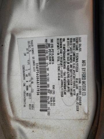 Photo 10 from auction – 2006 FORD TAURUS SEL with VIN 1FAFP56U66A141936