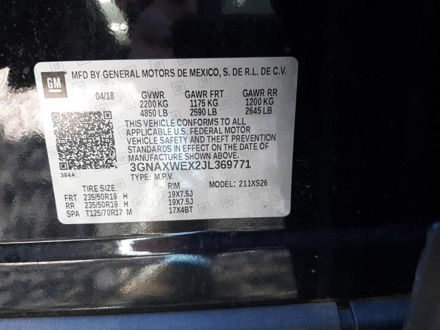 Photo 10 from auction – 2018 CHEVROLET EQUINOX PR with VIN 3GNAXWEX2JL369771