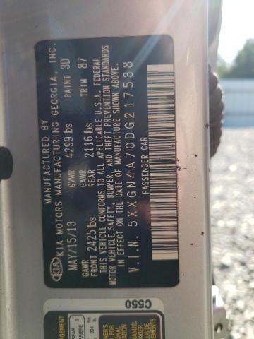 Photo 10 from auction – 2013 KIA OPTIMA EX with VIN 5XXGN4A70DG217538