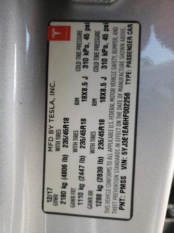 Photo 10 from auction – 2017 TESLA MODEL 3 with VIN 5YJ3E1EA6HF002256