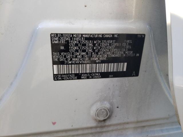 Photo 10 from auction – 2015 TOYOTA RAV4 XLE with VIN 2T3WFREV6FW148045