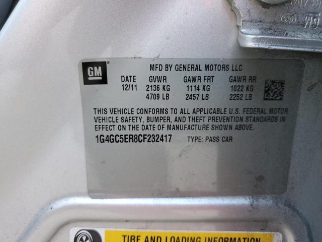 Photo 10 from auction – 2012 BUICK LACROSSE with VIN 1G4GC5ER8CF232417