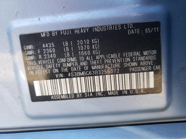 Photo 10 from auction – 2011 SUBARU LEGACY with VIN 4S3BMBG63B3256072