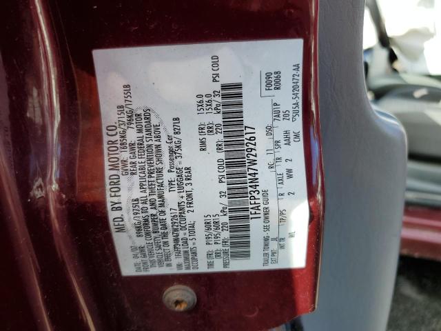 Photo 10 from auction – 2007 FORD FOCUS ZX4 with VIN 1FAFP34N47W292617