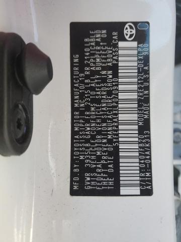 Photo 10 from auction – 2020 TOYOTA COROLLA LE with VIN 5YFEPRAEXLP070910