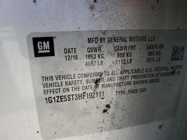 Photo 10 from auction – 2017 CHEVROLET MALIBU LT with VIN 1G1ZE5ST3HF192111