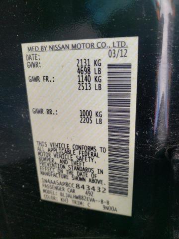 Photo 10 from auction – 2012 NISSAN MAXIMA S with VIN 1N4AA5AP8CC843432