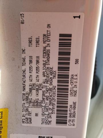 Photo 10 from auction – 2015 TOYOTA TUNDRA DOU with VIN 5TFRY5F12FX181342