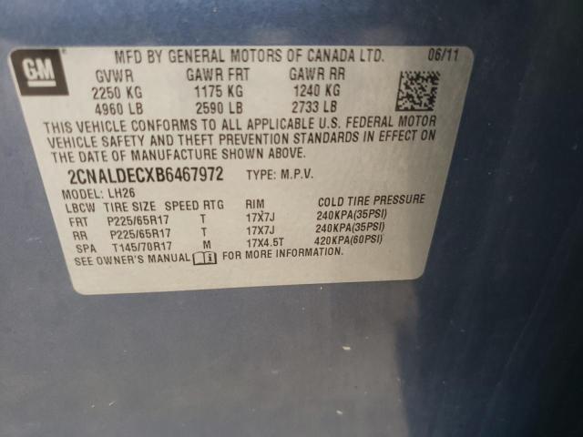 Photo 10 from auction – 2011 CHEVROLET EQUINOX LT with VIN 2CNALDECXB6467972