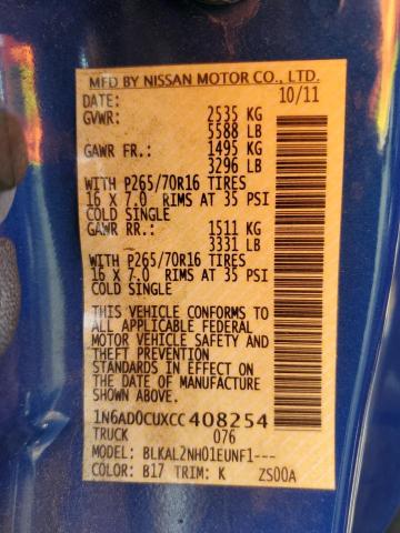 Photo 10 from auction – 2012 NISSAN FRONTIER S with VIN 1N6AD0CUXCC408254