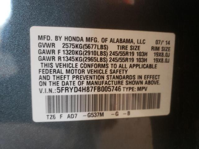 Photo 10 from auction – 2015 ACURA MDX ADVANC with VIN 5FRYD4H87FB005746