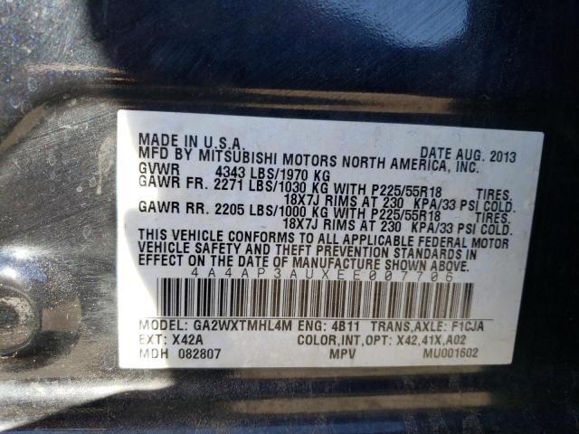 Photo 10 from auction – 2014 MITSUBISHI OUTLANDER with VIN 4A4AP3AUXEE007706