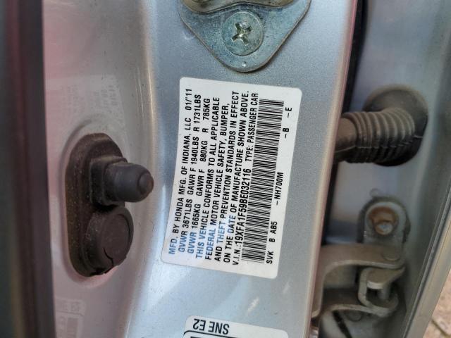Photo 10 from auction – 2011 HONDA CIVIC LX with VIN 19XFA1F59BE032116