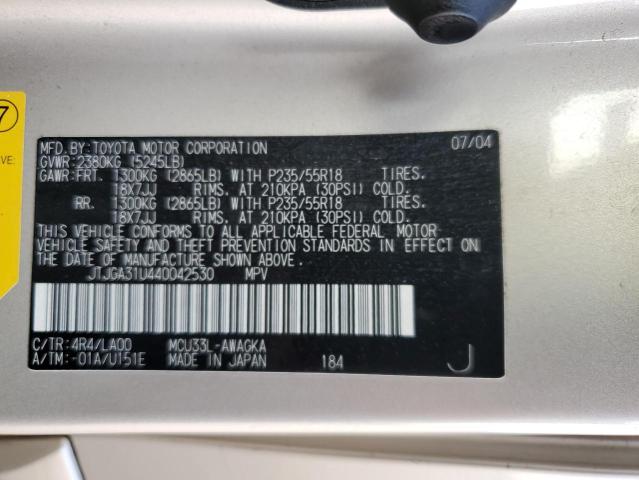 Photo 10 from auction – 2004 LEXUS RX 330 with VIN JTJGA31U440042530