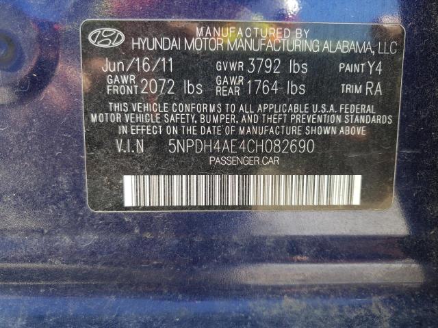 Photo 10 from auction – 2012 HYUNDAI ELANTRA GL with VIN 5NPDH4AE4CH082690