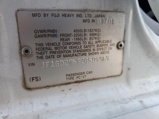 Photo 10 from auction – 2002 SUBARU IMPREZA WR with VIN JF1GD29682G504964