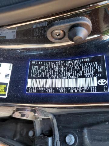 Photo 10 from auction – 2021 TOYOTA COROLLA SE with VIN 5YFM4MCE9MP076042