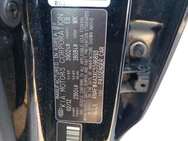 Photo 10 from auction – 2012 KIA FORTE SX with VIN KNAFW4A3XC5596893