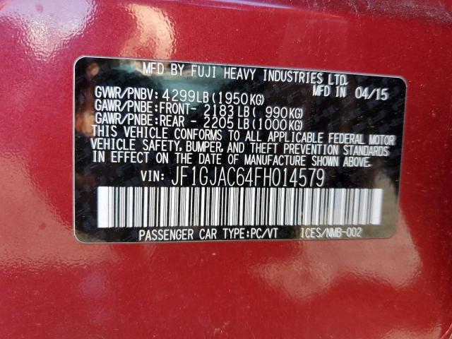 Photo 10 from auction – 2015 SUBARU IMPREZA PR with VIN JF1GJAC64FH014579