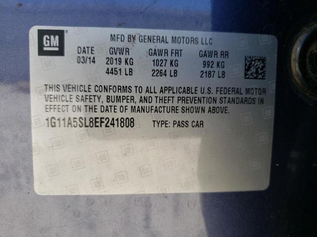 Photo 10 from auction – 2014 CHEVROLET MALIBU LS with VIN 1G11A5SL8EF241808
